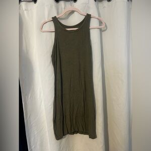 Sleeveless Olive Green Tank Dress